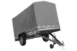 Remorque porte-voitures à côtés en aluminium 264x125 Unitrailer Garden 264 KIPP ALU avec châssis H-1100 et bâche grise