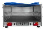 Remorque sur ressorts 264x150 UNITRAILER GARDEN 265/R KIPP avec côtés BIS, châssis H-0 et bâche bleue