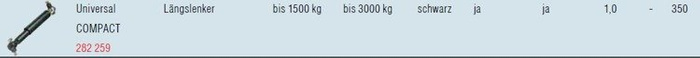 Schokdemper voor aanhangas AL-KO Octagon 1500-3000 kg