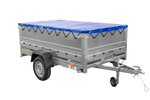 Unitrailer GARDEN TRAILER 230 FD remorque voiture avec roue jockey, côtés BIS et bâche plate bleue