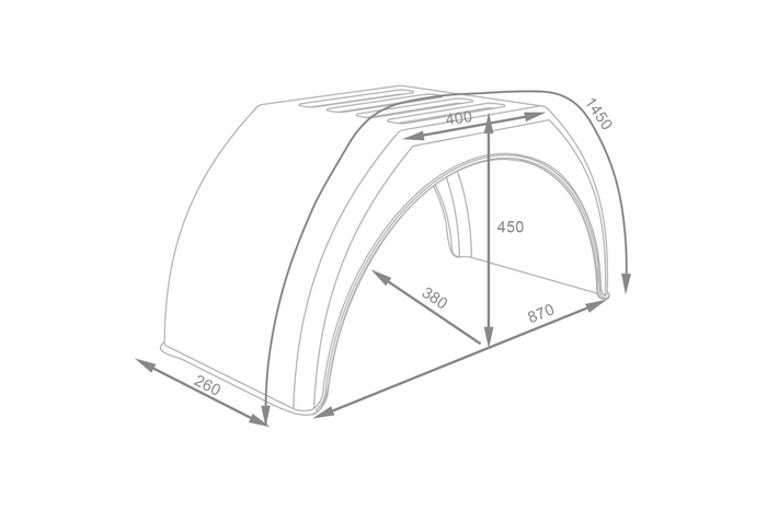 Garde-boue remorque 14-17" DOMAR DK3110 passage de roue plat 870/260mm