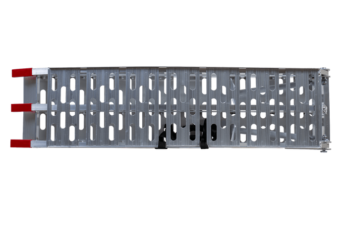 Rampes pliables UNITRAILER ALR003 en aluminium pour remorques, 221 cm, 680 kg, avec sangle et support, lot de 2