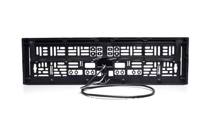 Cadre de plaque d'immatriculation avec éclairage LED WAŚ W253 2100, câble 12/24 V, 2 m