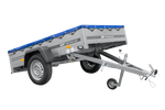 Autoaanhanger 200x125 UNITRAILER GARDEN 201 KIPP met H-0 frame en blauwe hoes