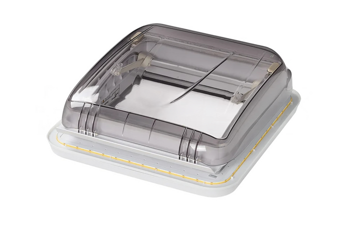 Lanterneau, fenêtre de toit ProPlus 610905V01 pour camping-car, aérateur de toit avec éclairage LED, 400 x 400 mm