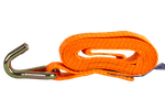 Set van vier UNITRAILER 2m/25mm/1t oranje transportbanden met spaninrichting