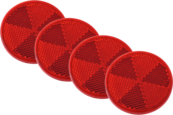 Ronde zelfklevende rode reflectoren DOBPLAST 60 mm, set van 4 reflectoren