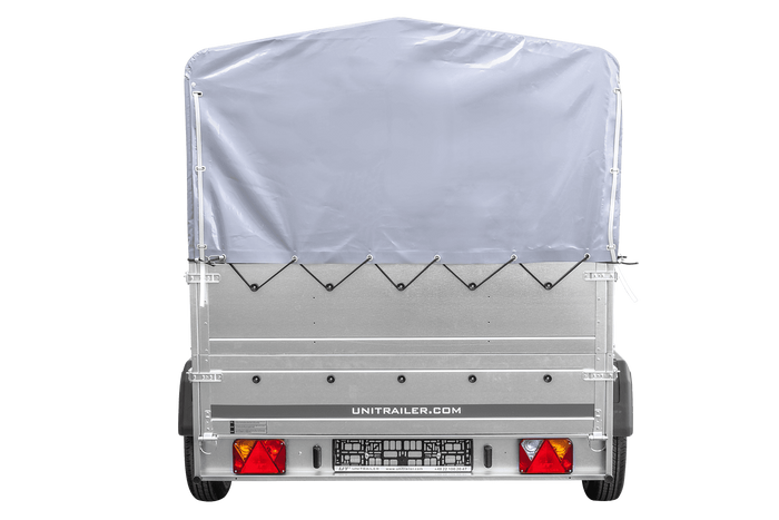 Lichte aanhanger 264x150 UNITRAILER GARDEN 265/2 KIPP met BIS-zijwanden, H-800 frame en grijze afdekking
