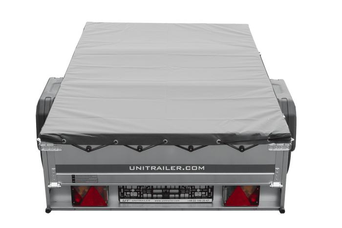 Lichte aanhanger 200x125 UNITRAILER GARDEN 201 KIPP met grijs dekzeil