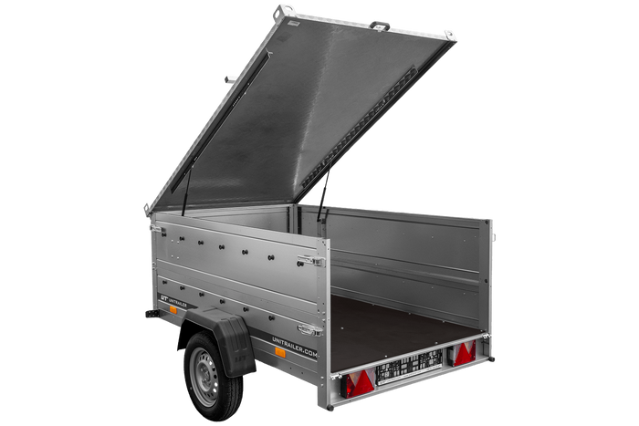 Lichte aanhanger 200x125 UNITRAILER GARDEN 201 KIPP met BIS-zijwanden en aluminium afdekking