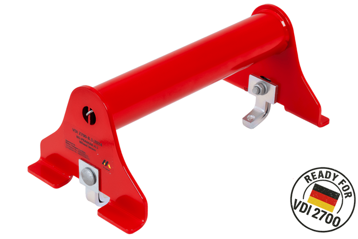 Bloque- roue dépanneuse, rouge PRAMAR Radstopper VDI 2700 - réglable, universel