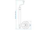 Roue jockey ProPlus 341510, 150 kg, 48 mm, 800-1040 mm avec balance