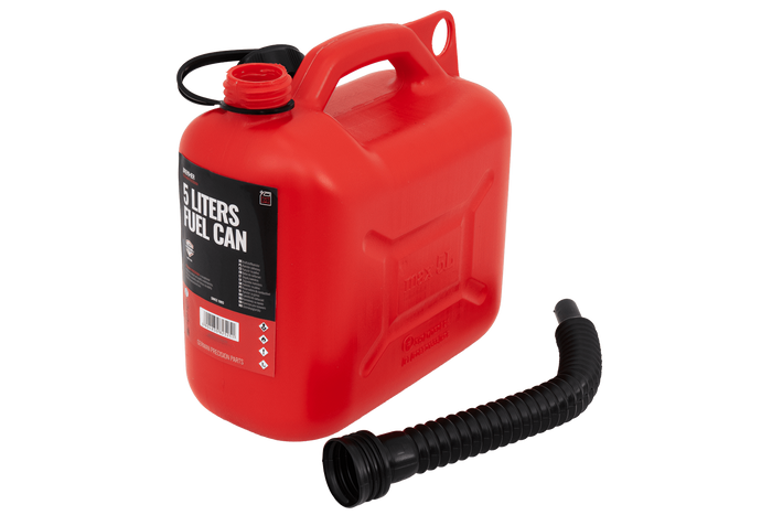 Bidon en plastique HERMON de 5 L avec entonnoir, rouge