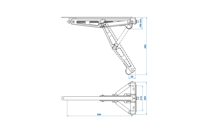 ProPlus 361506 uitschuifbare hoeksteunstabilisator voor aanhangers van 1100 kg (495 mm)