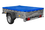Remorque sur ressorts 200x125 UNITRAILER GARDEN 201/R KIPP avec châssis H-0 et bâche bleue