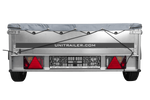 Autoaanhangwagen op veren 200x125 UNITRAILER GARDEN 201/R KIPP met H-0 frame en grijze kap