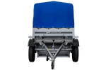 Remorque légère 150x106 UNITRAILER GARDEN 150 KIPP avec châssis H-800 et bâche bleue