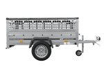 Autoaanhanger 200x125 UNITRAILER GARDEN 201 KIPP met gaaswanden, H-0 frame en grijze afdekking