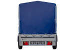 Remorque porte-voitures à côtés en aluminium 264x125 Unitrailer Garden 264 KIPP ALU avec châssis H-1100 et bâche bleue