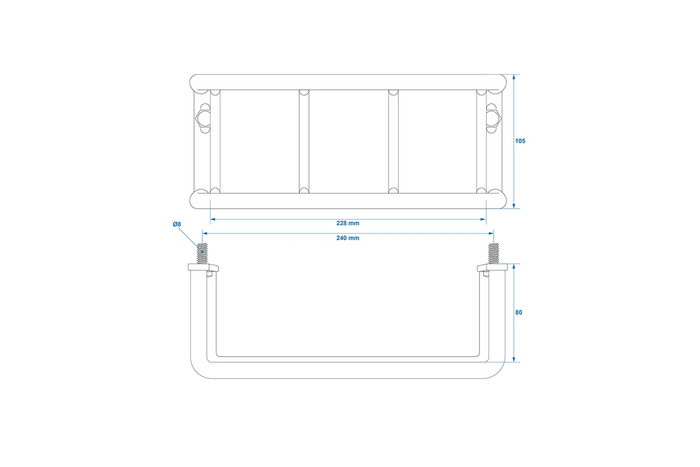 Grille de protection pour feu arrière de remorque ProPlus, cache feu arrière 228 x 105 x 80 mm