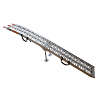 UNITRAILER ALR003 opklapbare aluminium oprijplaat voor aanhanger 221 cm 340 kg met riem en steun