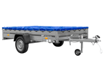 Remorque à un essieu 264x150 UNITRAILER GARDEN 265 KIPP avec châssis H-0 et bâche bleue