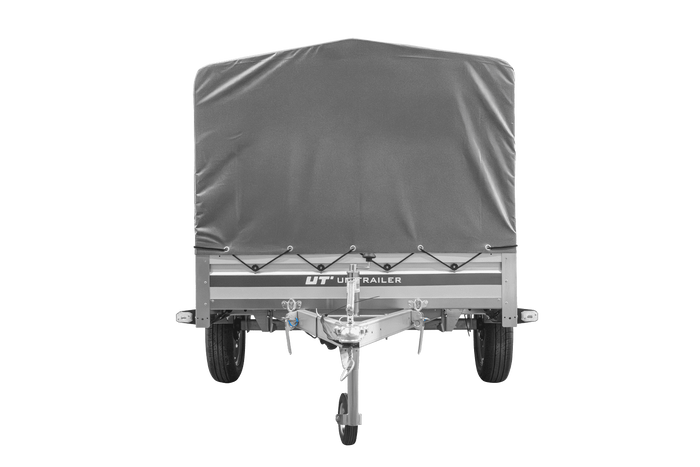 Remorque à un essieu avec côtés en aluminium 230x125 Unitrailer Garden 230 KIPP ALU avec châssis H-800 et bâche grise