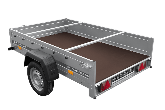 Remorque légère 200x125 UNITRAILER GARDEN 201 KIPP avec bâche bleue