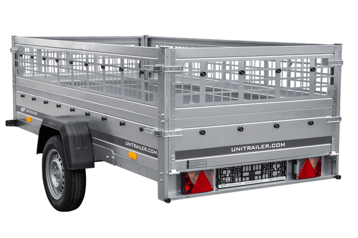 Remorque à un essieu 264x125 UNITRAILER GARDEN 264 KIPP avec ridelles grillagées