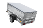 Autotransportaanhanger op veren 230x125 UNITRAILER FORCE 230/R KIPP met BIS-zijwanden, H-0 frame en grijze afdekking